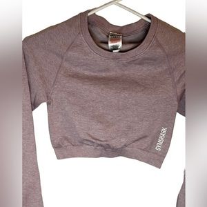 Gymshark purple long sleeved cropped top. Size small‎ in almost new condition